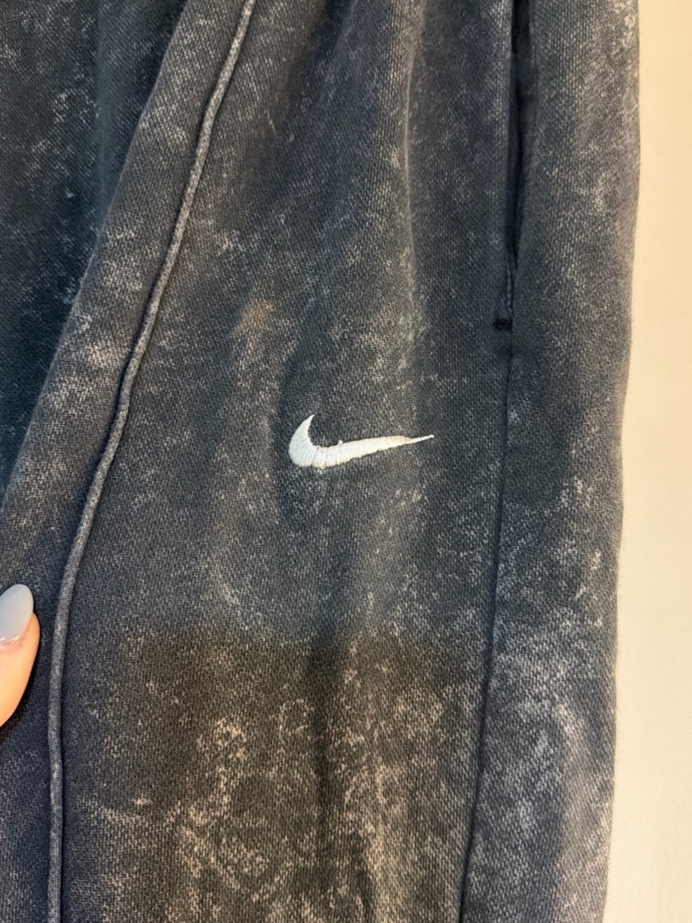 Nike Gray Mineral Wash Sweatpants with Swoosh - Picture 2 of 4